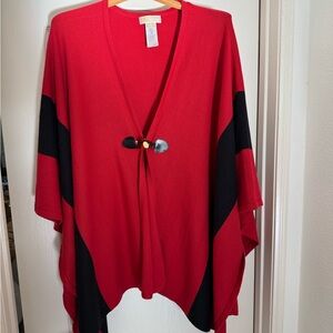 Ralph Lauren Red and Black Poncho